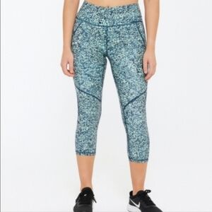 Sweaty Betty Green Power Crop Black Abstract Large New